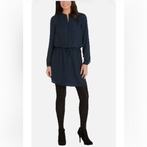B-8-2 Hilary Radley Dark Blue Long Sleeve Dress